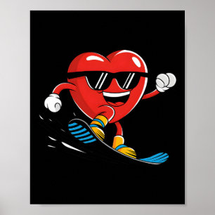 Snowboard Heart Snowboarding Valentijnsdag Boys G Poster