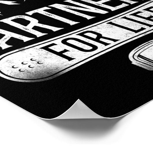 Snowboard  huwelijk 1 poster (Hoek)