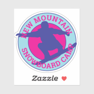  snowboard in cirkelontwerp sticker