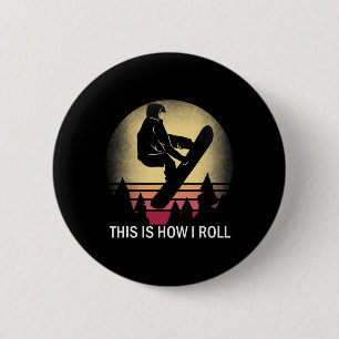 Snowboard is dit hoe ik snowboardSilhouet kan draa Ronde Button 5,7 Cm
