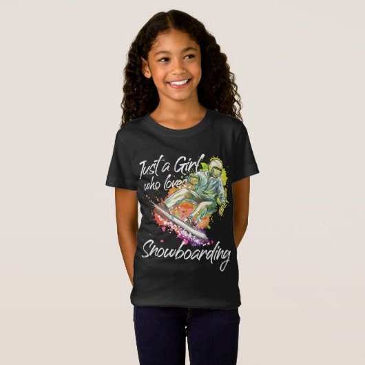 Snowboard is gewoon een meisje dat van Snowboardin T-shirt (Voorkant volledig)