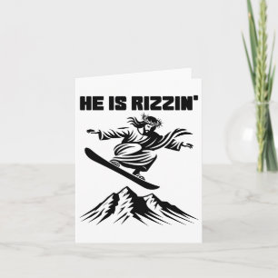 Snowboard Jesus Christ Snowboarding Rizzin' Snow C Kaart