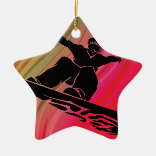 Snowboard Jump Keramisch Ornament (Voorkant)