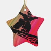 Snowboard Jump Keramisch Ornament (Links)