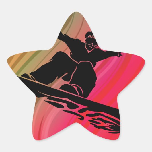 Snowboard Jump Ster Sticker (Voorkant)