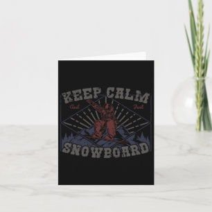 Snowboard Keep Calm Retro Snowbaording Win Kaart