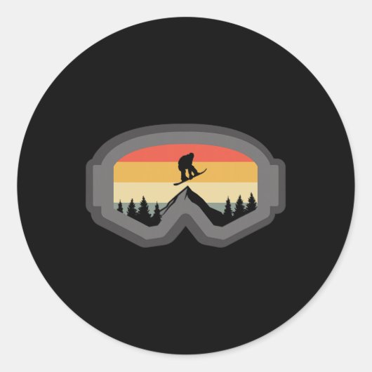 Snowboard Kleding - Snowboarder Snowboard Ronde Sticker (Voorkant)