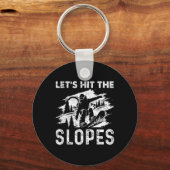 Snowboard laten we de helling raken sleutelhanger (Voorkant)