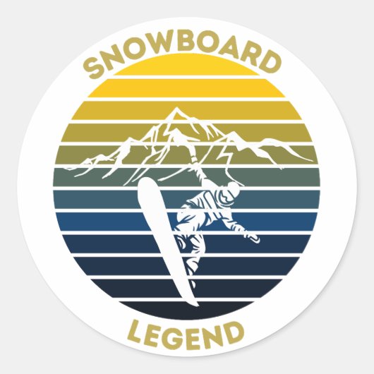 Snowboard Legend Ronde Sticker (Voorkant)