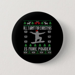 Snowboard Lelijke Kerstmis Snowboarden Gift Snowbo Ronde Button 5,7 Cm