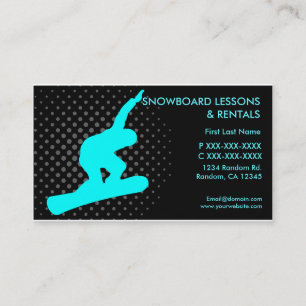 Snowboard lessen huren aangepaste visitekaartjes