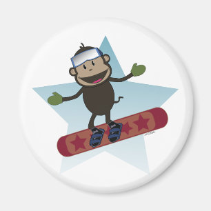 Snowboard Monkey magnet Magneet