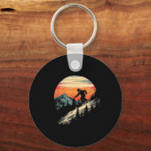 Snowboard Mountain Snowboarding Retro Sleutelhanger (Voorkant)