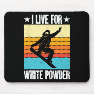 Snowboard outfit Ik leef voor witte pow Muismat