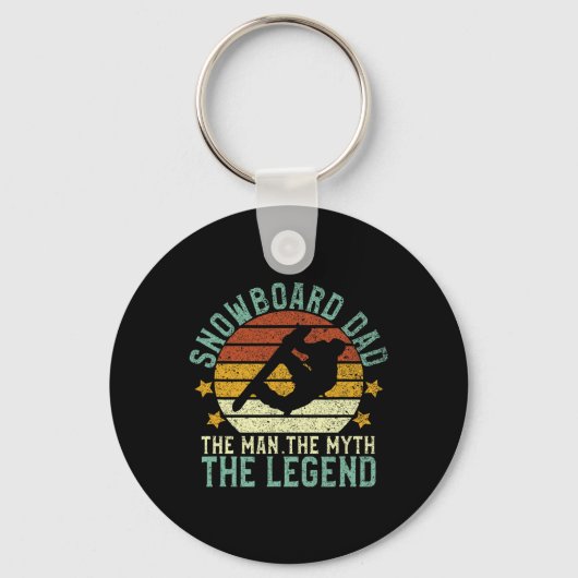 Snowboard Pap Het Man De mythe De legende Snowboar Sleutelhanger (Voorkant)