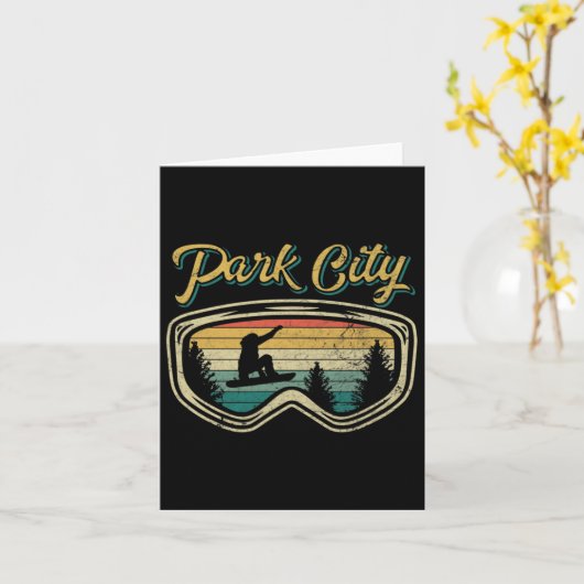 Snowboard Park City Utah ziet grote lucht Kaart (Gele Bloem)