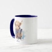 Snowboard personnalisé Highland Cow Blue Mug (Devant gauche)