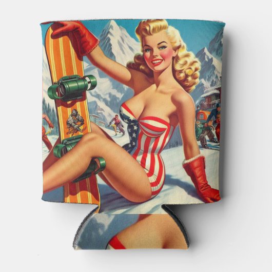 Snowboard Pin Up Blikjeskoeler (Voorkant)