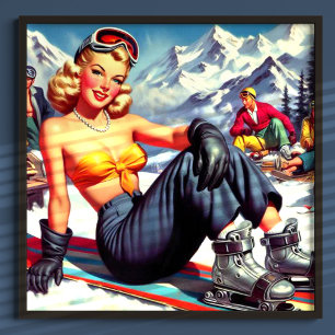  snowboard pin-up poster