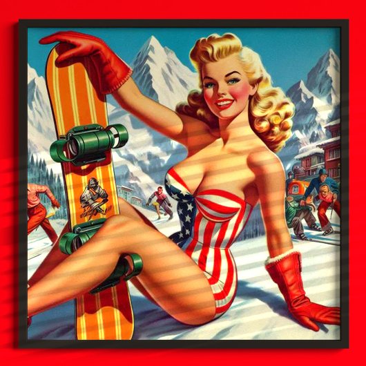 Snowboard Pin Up Poster