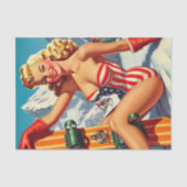  Snowboard Pin Up Tissuepapier (Voorkant)