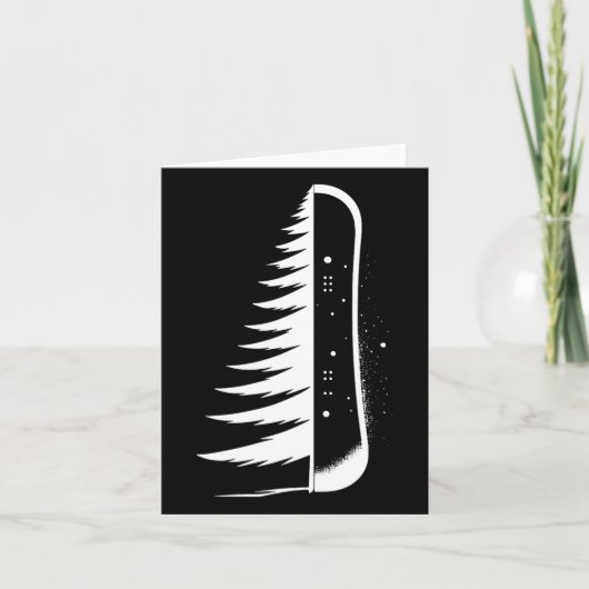 Snowboard Pine Tree Snowboarder Kaart (Voorkant)