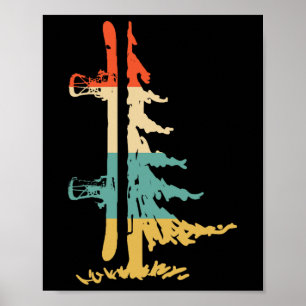 Snowboard Pine Tree Snowboarder Snowboardi Poster