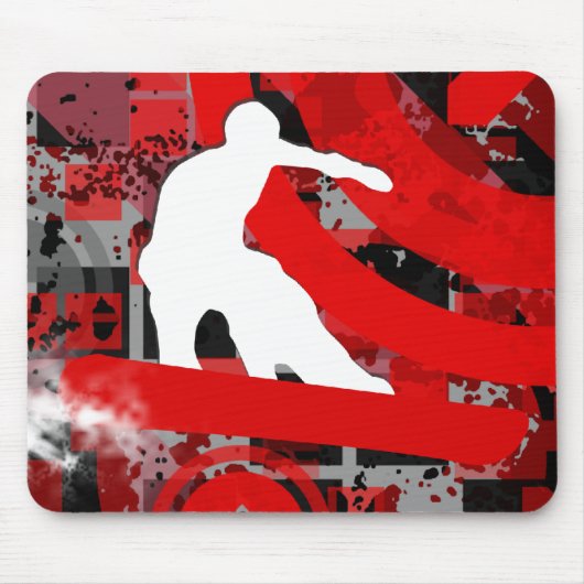 snowboard. poederspoor. muismat (Voorkant)