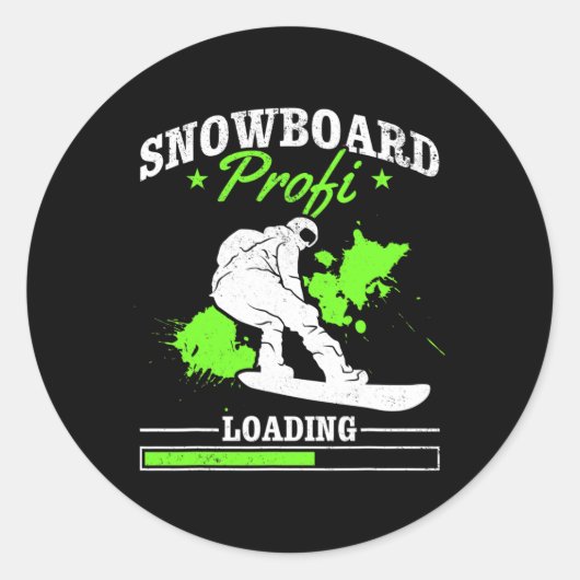 Snowboard Profi Loading I Freestyle Snowboard Snee Ronde Sticker (Voorkant)