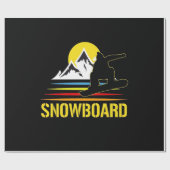 Snowboard Retro  Cadeaupapier (Vlak)