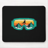 Snowboard - Retro Goggles Wintersport Lover Snowb Muismat (Voorkant)