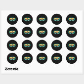Snowboard - Retro Goggles Wintersport Lover Snowb Ronde Sticker (Vel)