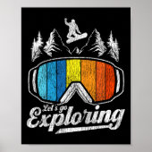 Snowboard  Retro Let's Go Expl Poster (Voorkant)