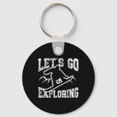 Snowboard  Retro Let's Go Expl Sleutelhanger (Voorkant)