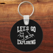 Snowboard  Retro Let's Go Expl Sleutelhanger (Voorkant)