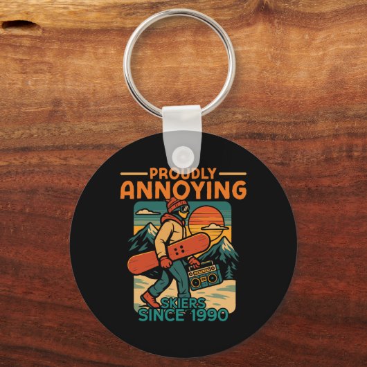 Snowboard  Retro met trots geïrriteerd Sleutelhanger (Voorkant)