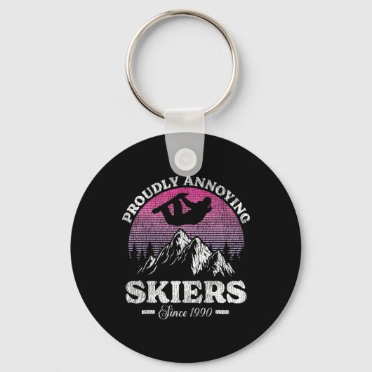 Snowboard Retro met trots geïrriteerd Sleutelhanger (Voorkant)