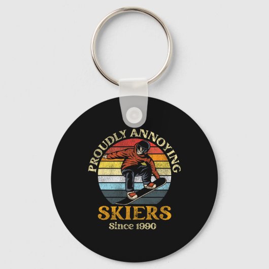 Snowboard  Retro met trots geïrriteerd Sleutelhanger (Voorkant)