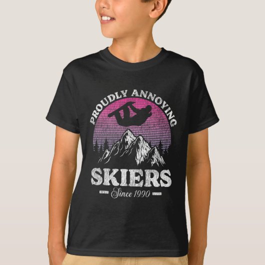 Snowboard  Retro met trots geïrriteerd T-shirt (Voorkant)