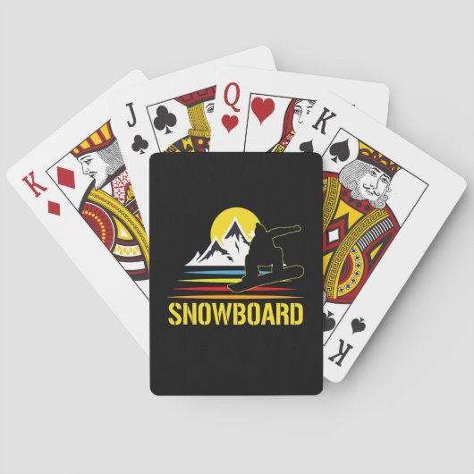Snowboard Retro  Pokerkaarten (Achterkant)