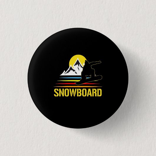 Snowboard Retro Ronde Button 3,2 Cm (Voorkant)