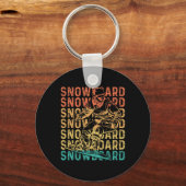 Snowboard Retro Snowboard Sleutelhanger (Voorkant)