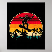 Snowboard Retro Sunset Style Snowboarding Winter S Poster (Voorkant)
