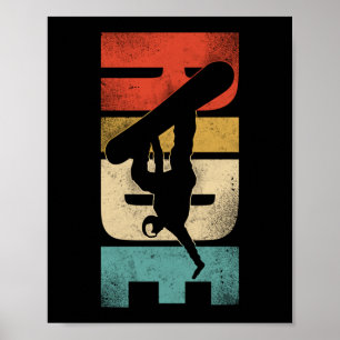 Snowboard Ride Retro Poster