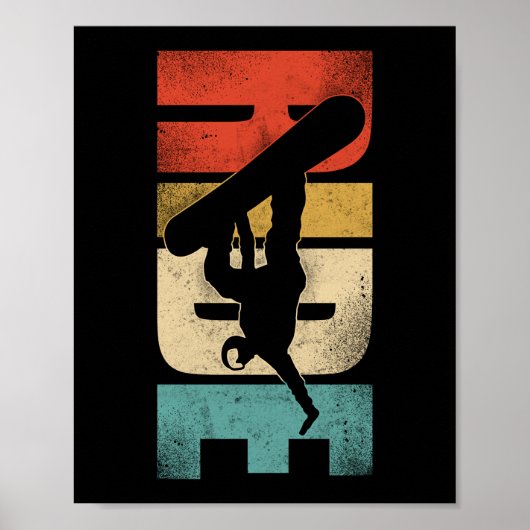 Snowboard Ride Retro Poster (Voorkant)