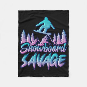 Snowboard Savage Funny Snowboarder Kinder Snowboar Fleece Deken