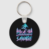 Snowboard Savage Funny Snowboarder Kinder Snowboar Sleutelhanger (Voorkant)