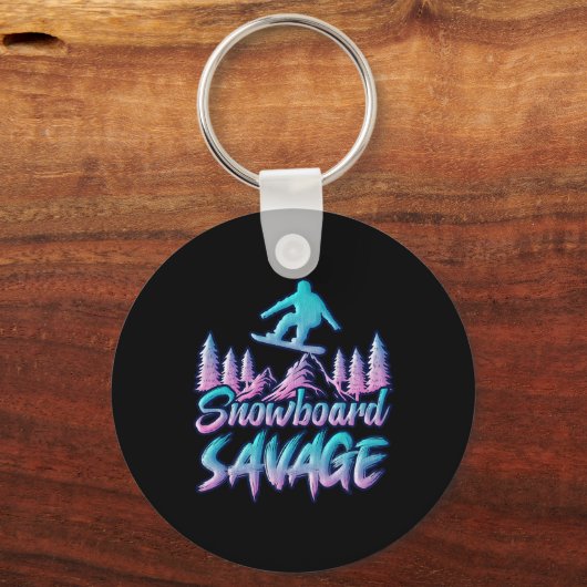 Snowboard Savage Funny Snowboarder Kinder Snowboar Sleutelhanger (Voorkant)