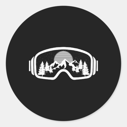 Snowboard ski skibril snowboarder skiër winnen ronde sticker (Voorkant)