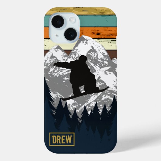 Snowboard Skiën Bergskipistes Retro Naam Case-Mate iPhone Case (Achterkant)